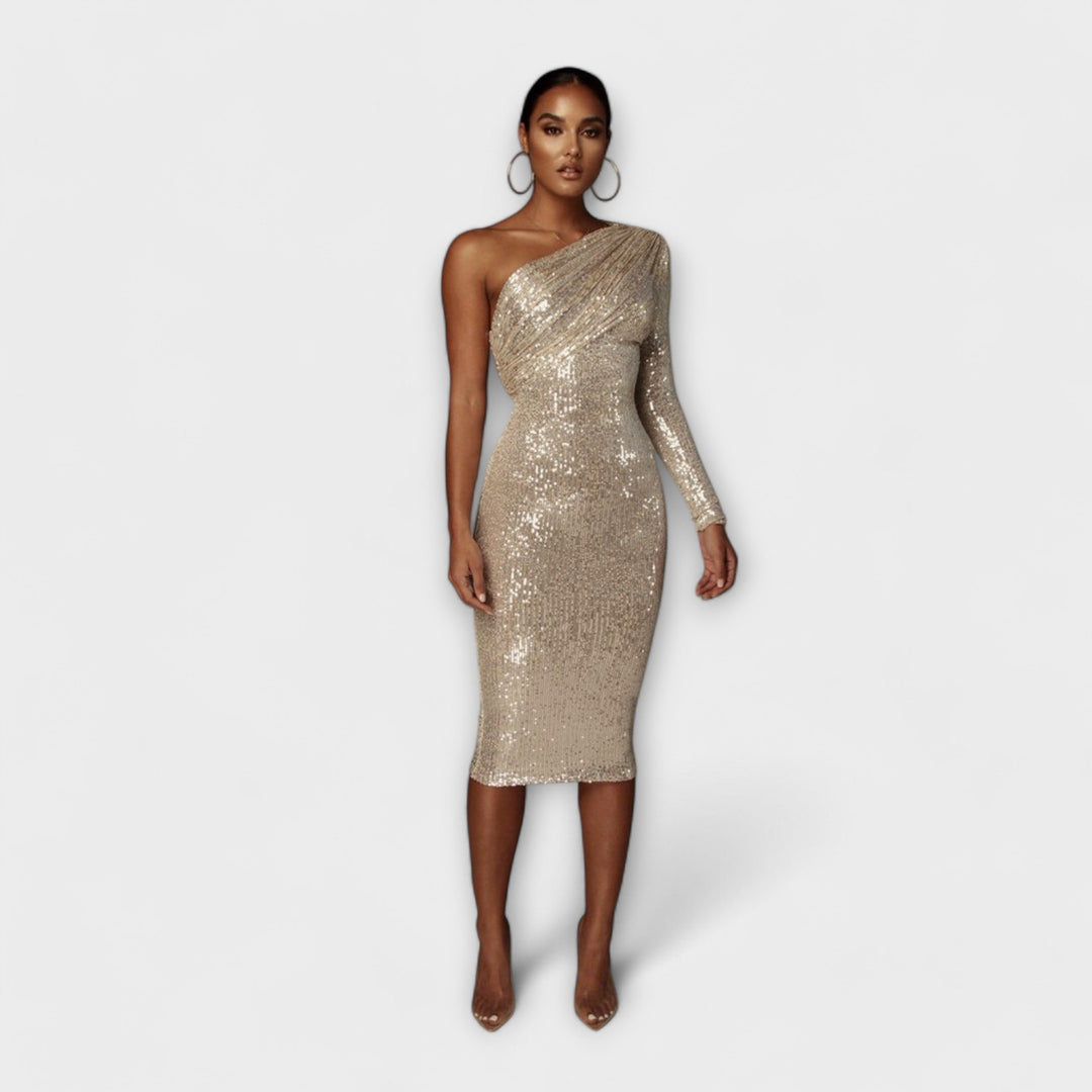 Evening Dress with Wrap Bodice