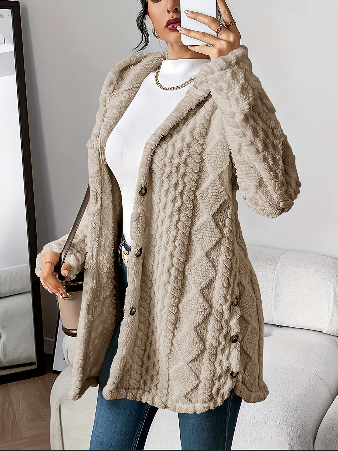 Margot | Luxe Jacquard Cardigan Coat