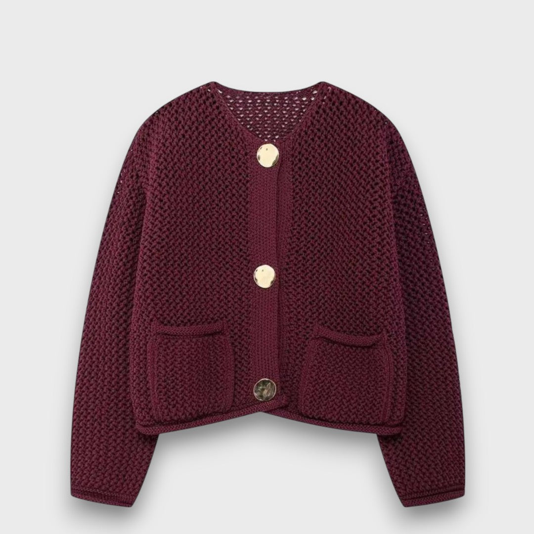 Jessa – Burgundy Cardigan