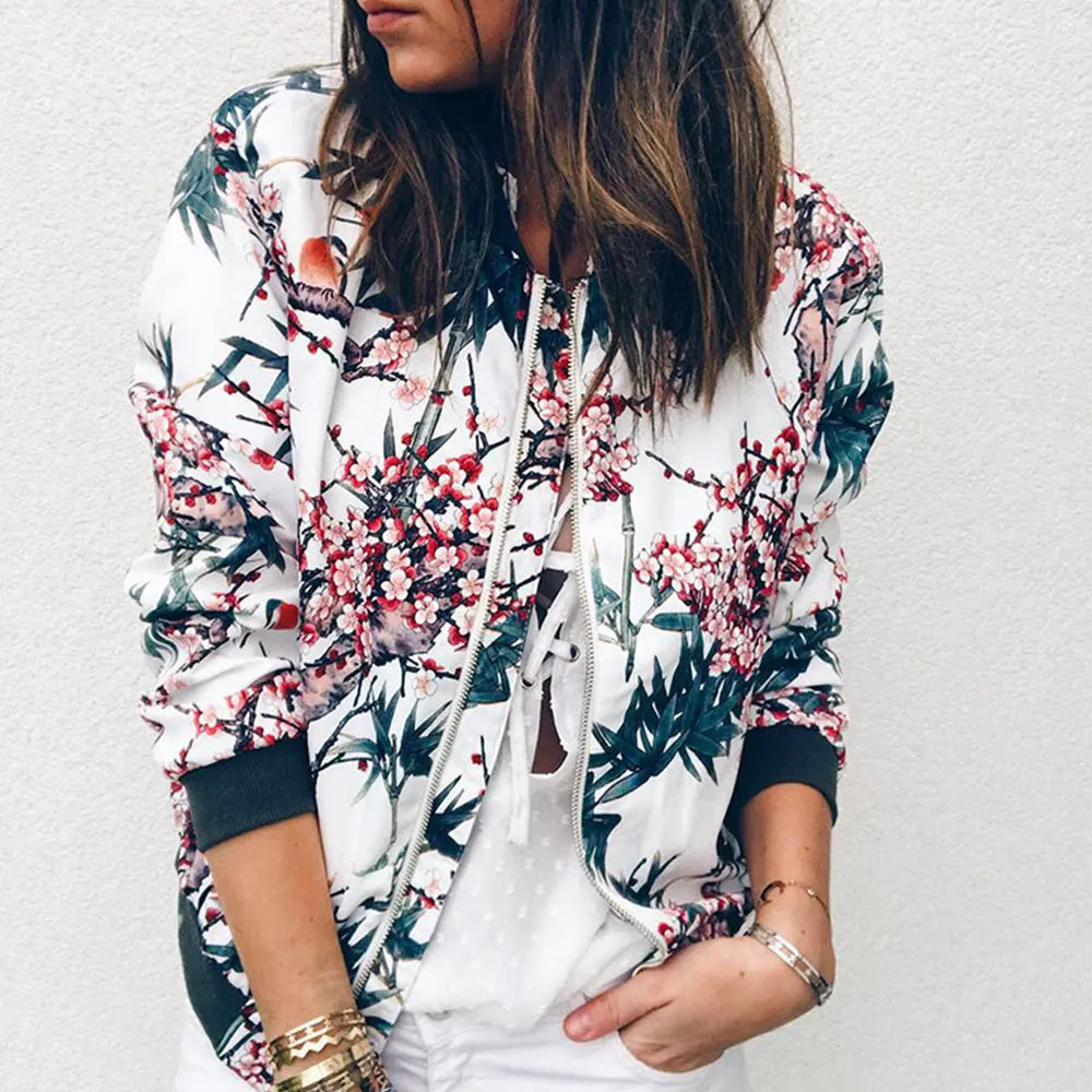 Hazel | Bomber jacket with modern floral print
