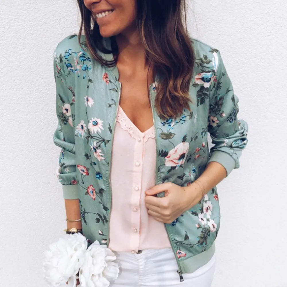 Hazel | Bomber jacket with modern floral print