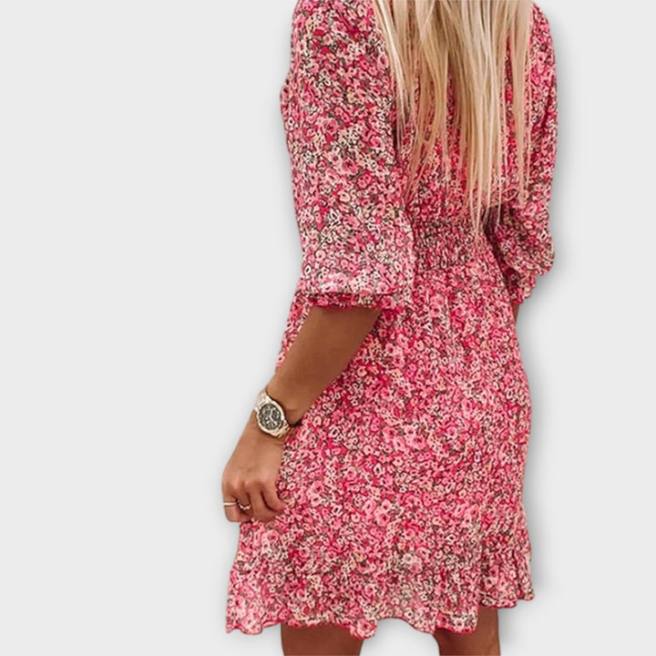 Floral Puff Sleeves Dress