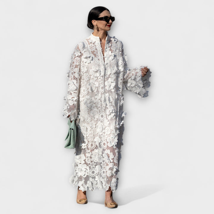 Yelira - Chic White Lace Dress